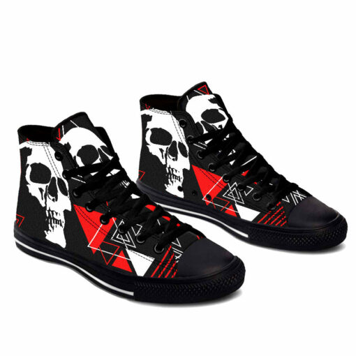 grey triangle skull high top shoes