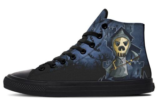 grim reaper sketch high top canvas shoes