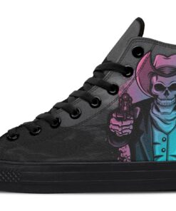 guns and amo skull high top canvas shoes