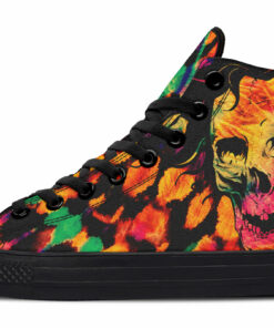 halloween tie dye skull high top canvas shoes