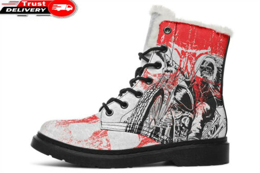 hell riders faux fur leather boots