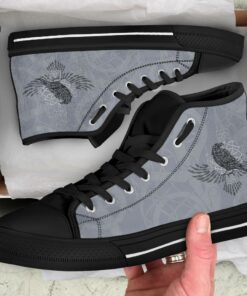 high top shoe odins celtic raven scandinavian tattoo