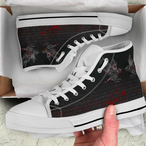 high top shoes odin huginn and muninn rune blood a27