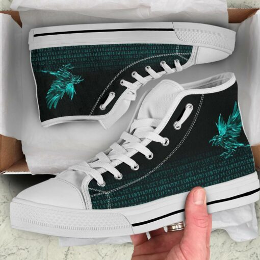 high top shoes the raven of odin rune cyan a27