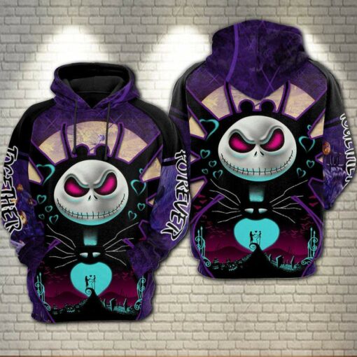 jack skellington and sally menwomen all over print hoodie