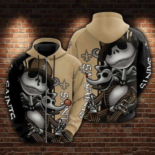 jack skellington new orleans saints all over printed hoodie