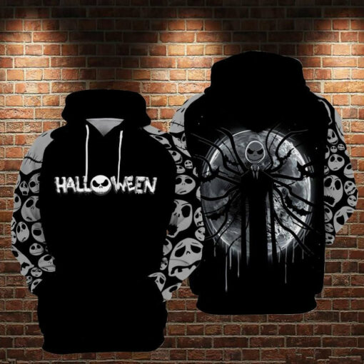 jack skellington slender man black hoodie