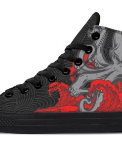 japanese octopus high top canvas shoes