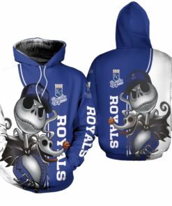 kansas city royals jack skellington and zero 3d hoodie