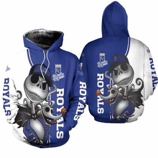 kansas city royals jack skellington and zero 3d hoodie