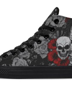 la catrina and skulls high top canvas shoes