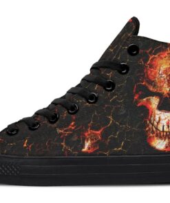 lava skull high top canvas shoes