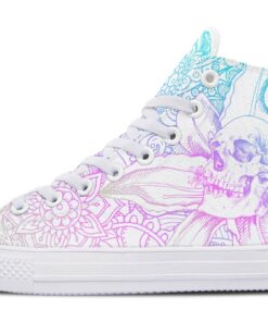 lily flower skul art high top canvas shoes