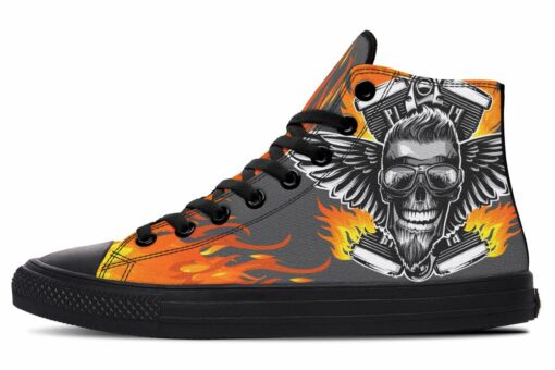 mad skull high top canvas shoes