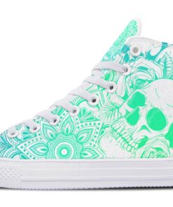 mandala skull art high top canvas shoes