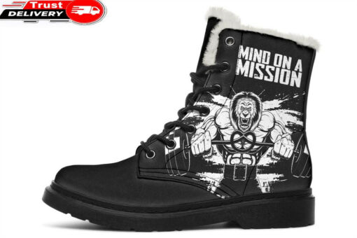 mind on a mission faux fur leather boots