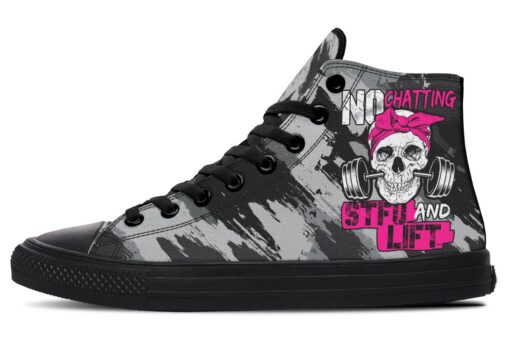 no chatting high top canvas shoes