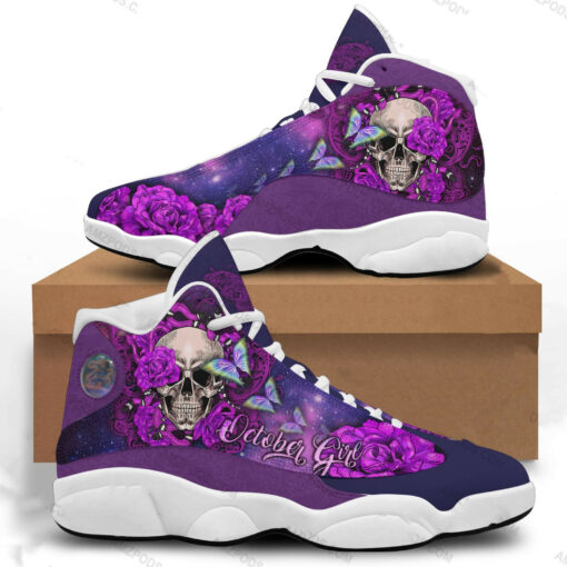 october girl purple skull flowers 13 sneakers xiii shoes