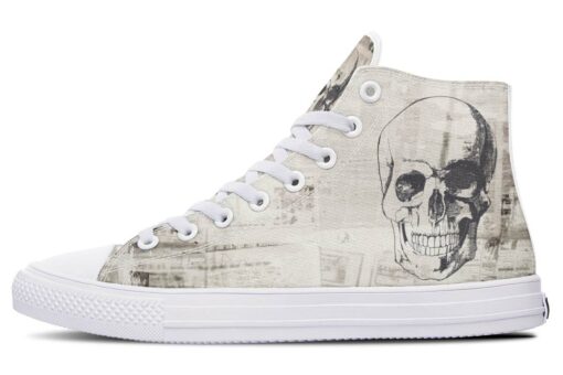 off white skull high top canvas shoes