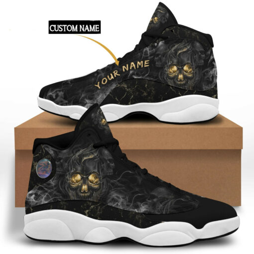personalized name skull golden eye 13 sneakers xiii shoes