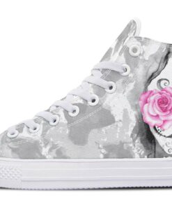 pink rose eye high top canvas shoes