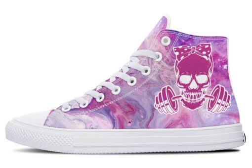 purple acrylic workout high top canvas shoes