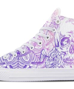 purple color blend skull high top canvas shoes