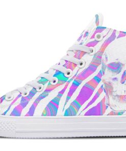 purple tornado skull high top canvas shoes