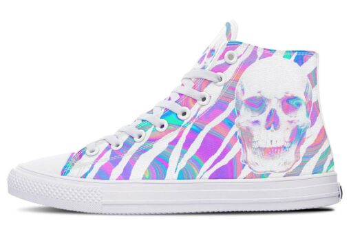 purple tornado skull high top canvas shoes