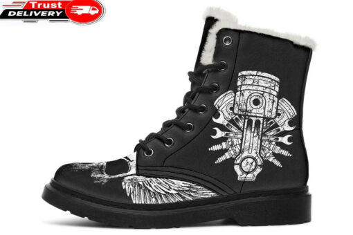 real good mechanics faux fur leather boots