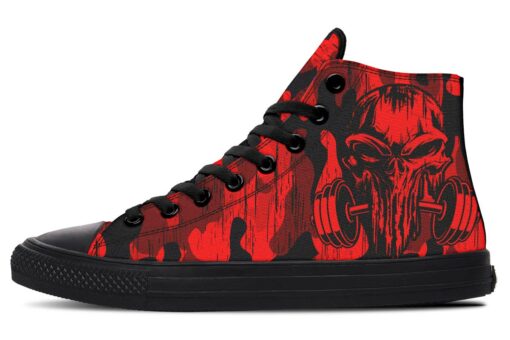 red camo weights boss high top canvas shoes