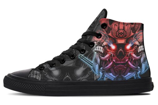 red eyes kabuto skull high top canvas shoes