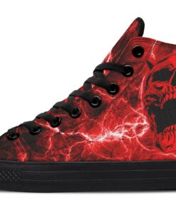 red hell skull high top canvas shoes