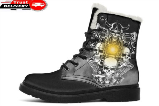 ride til die faux fur leather boots 1