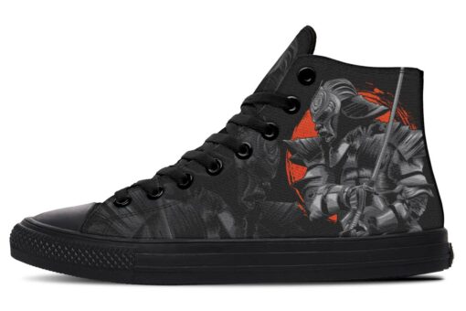 samurai in armor high top canvas shoes