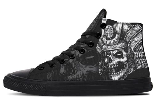 samurai skull tattoo high top canvas shoes