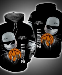 san antonio spurs and jack skellington 3d hoodie