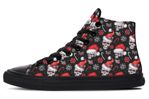 santa skull high top canvas shoes