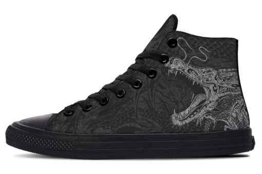 scary dragon high top canvas shoes