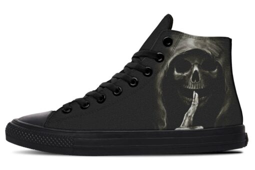 silence grim reaper high top canvas shoes