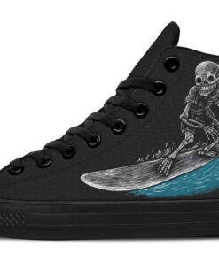 skeleton surfer high top canvas shoes