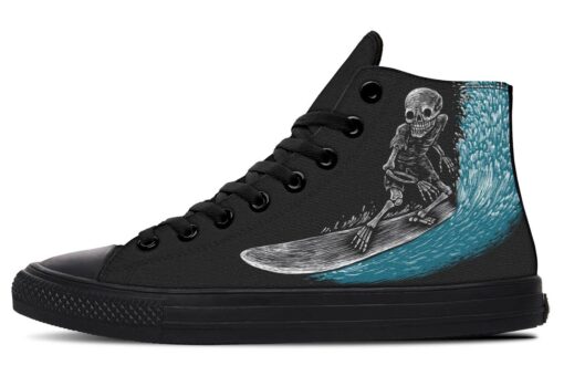 skeleton surfer high top canvas shoes