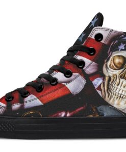 skull and stars bandana high top canvas shoes