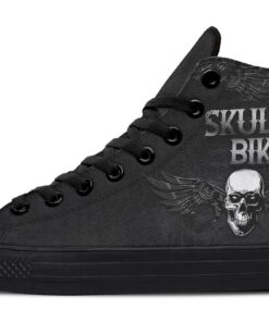 skull biker high top canvas shoes