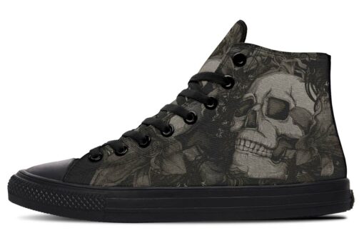 skull lily tattoo high top canvas shoes