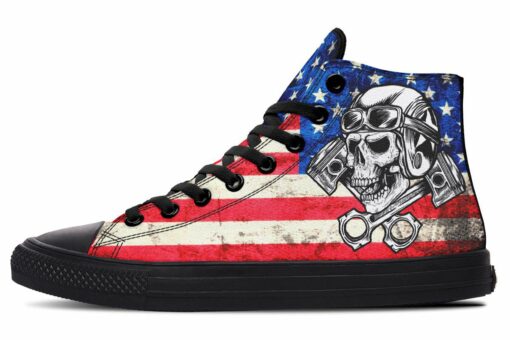 skull piston high top canvas shoes