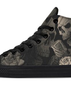 skull singer high top canvas shoes