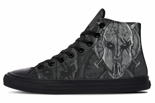 spartan skull high top canvas shoes