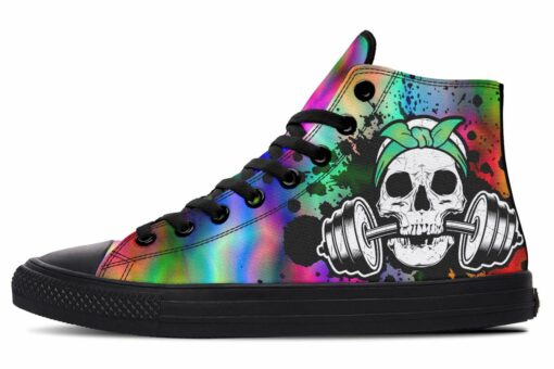 splat skull electric high top canvas shoes