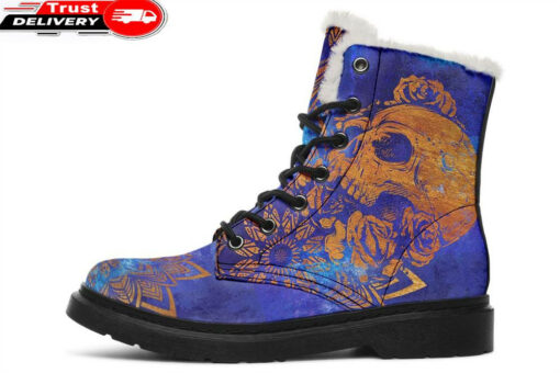splendid gold mandalas faux fur leather boots